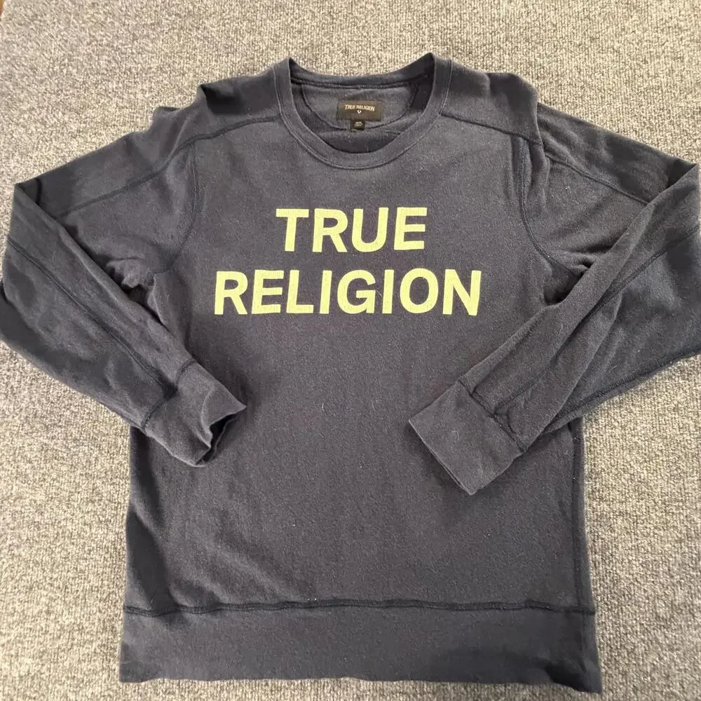 True Religion Men's‎ Medium Navy Sweatshirt #804